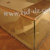 GVA01: main courante en inox poli miroirs plus verre 10mm trempe fixer avec une poutre en aluminium sur le sole.